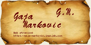 Gaja Marković vizit kartica